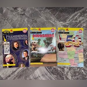 Educational Video Fact Book Set - Presidents, Dinosaurs, and States